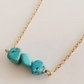 18K Gold Plated Chain Choker Dainty Turquoise Beads Bar Necklace For Women Handmade Gemstone Jewelry