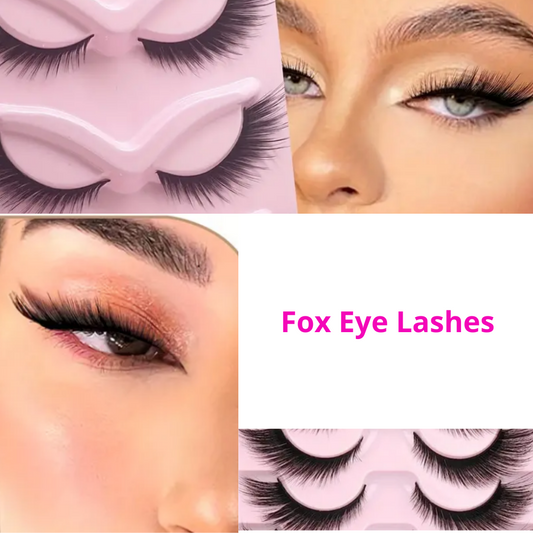 Fox Eye Eyelashes, Natural Look, Mink Furry Cat Eye Eyelashes, Angel Wing Eyelashes Extended Strip Eyelashes 3D 16mm Lashes,